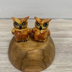 Vintage Miniature Figural Owl Toothpick Holders Set